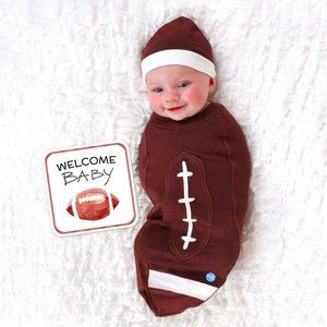 Baby Cocoon Swaddle Football with Hat - Football Baby - Newborn to 15lbs